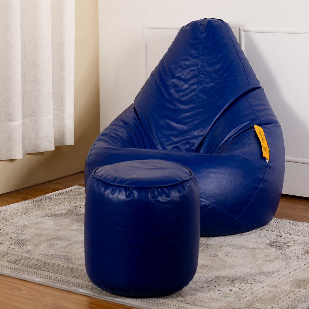 4XL Tear Drop Bean Bag with Footrest Filled