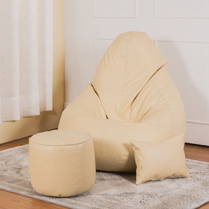 XXXXL Teardrop Filled Bean Bag with Footrest and Cushions