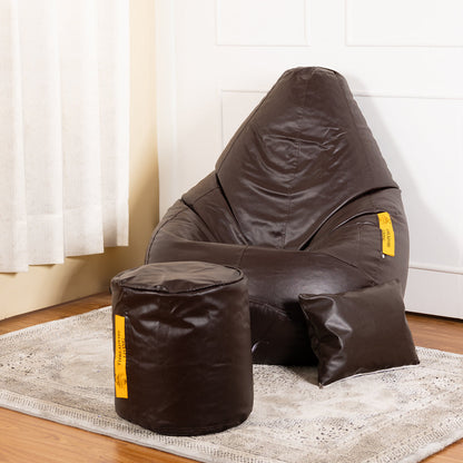 XXXXL Teardrop Filled Bean Bag with Footrest and Cushions