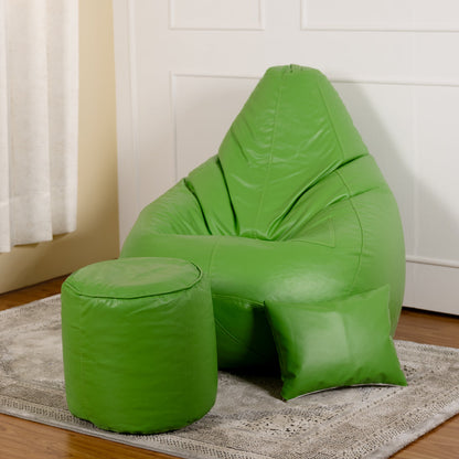 XXXXL Teardrop Filled Bean Bag with Footrest and Cushions