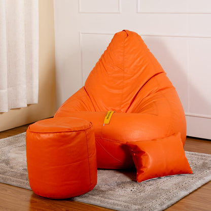 XXXXL Teardrop Filled Bean Bag with Footrest and Cushions