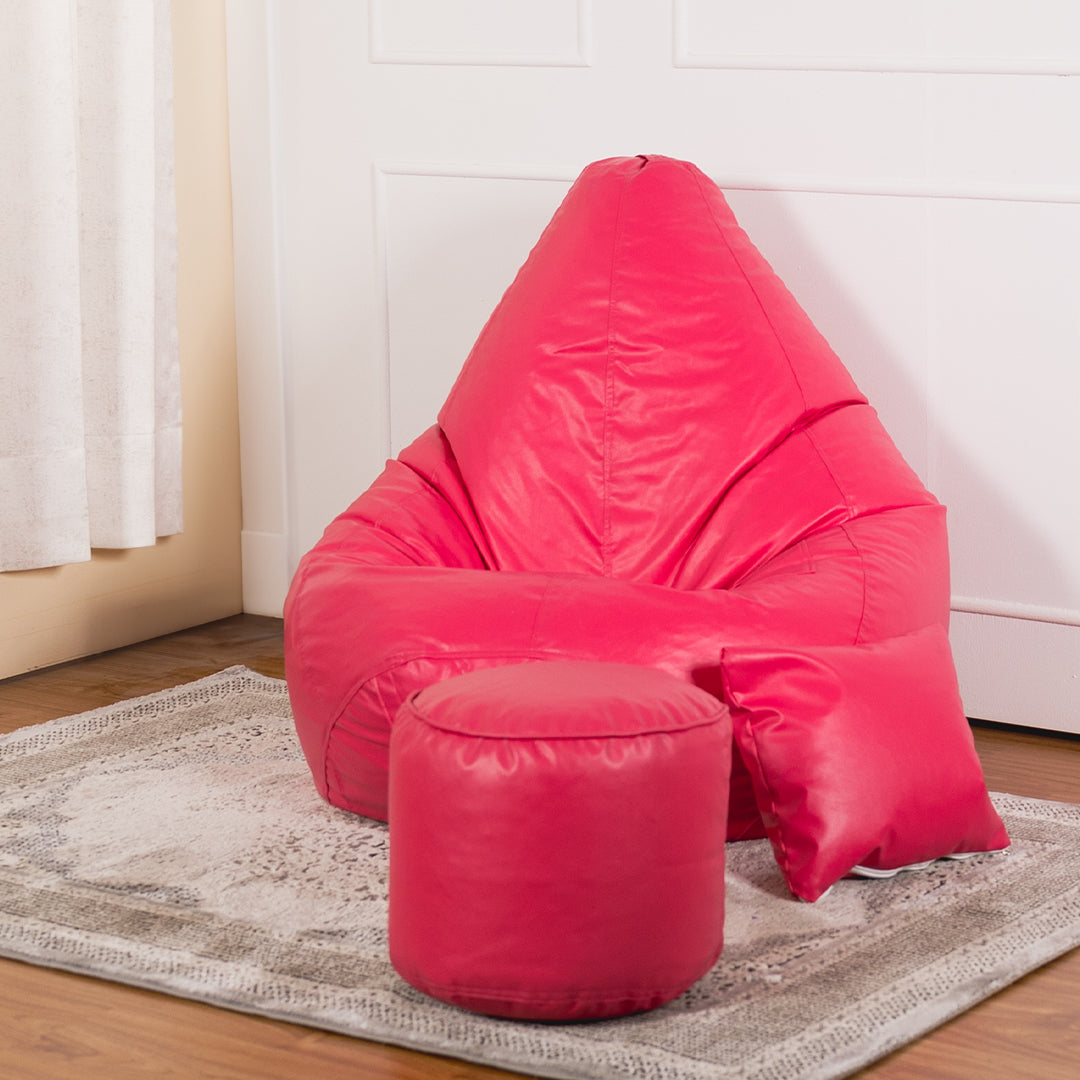 XXXXL Teardrop Filled Bean Bag with Footrest and Cushions