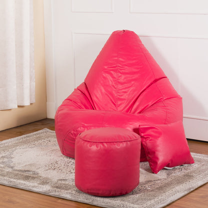 XXXXL Teardrop Filled Bean Bag with Footrest and Cushions