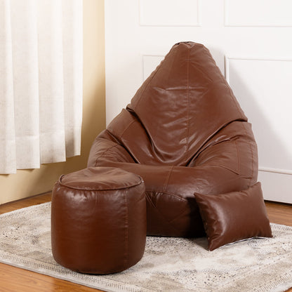 XXXXL Teardrop Filled Bean Bag with Footrest and Cushions