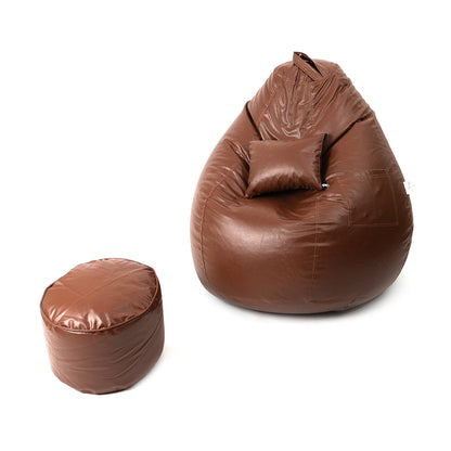 XXXXL Teardrop Filled Bean Bag with Footrest and Cushions