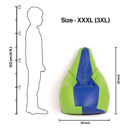 3XL Double-Shaded Teardrop Bean Bag with Beans-Light Shades