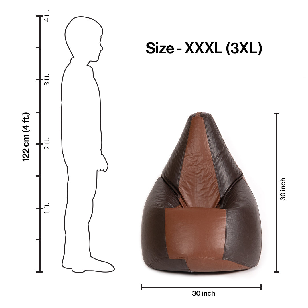 3XL Double-Shaded Teardrop Bean Bag with Beans-Light Shades