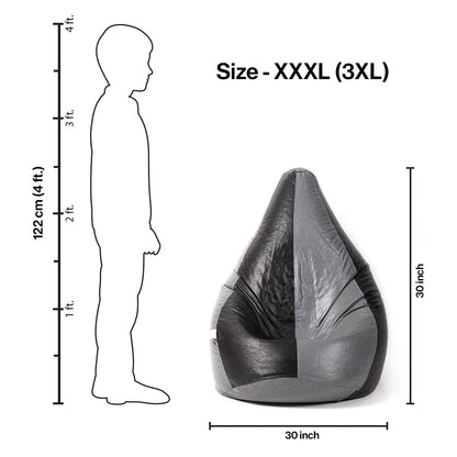 3XL Double-Shaded Teardrop Bean Bag with Beans-Light Shades