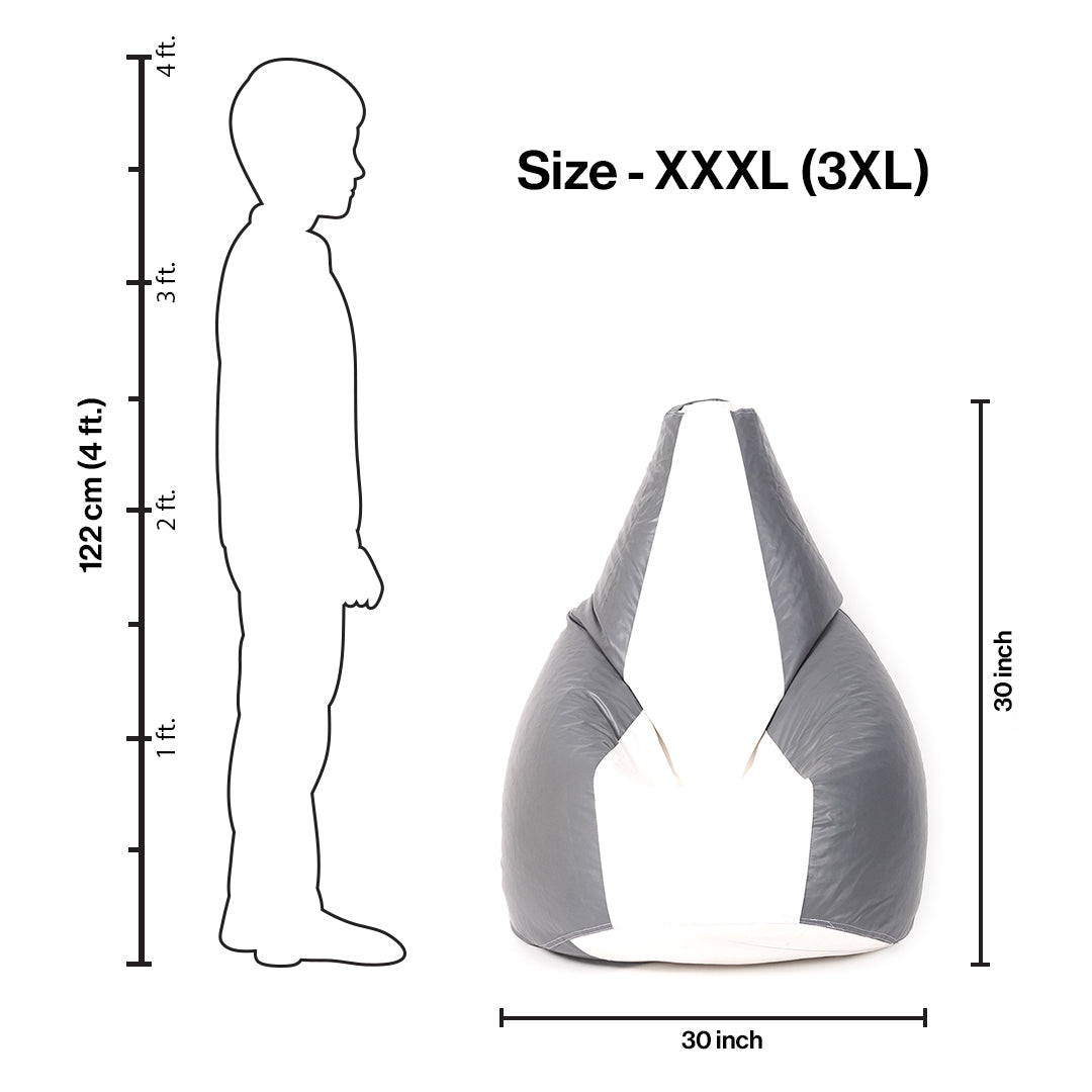 3XL Double-Shaded Teardrop Bean Bag with Beans-Light Shades