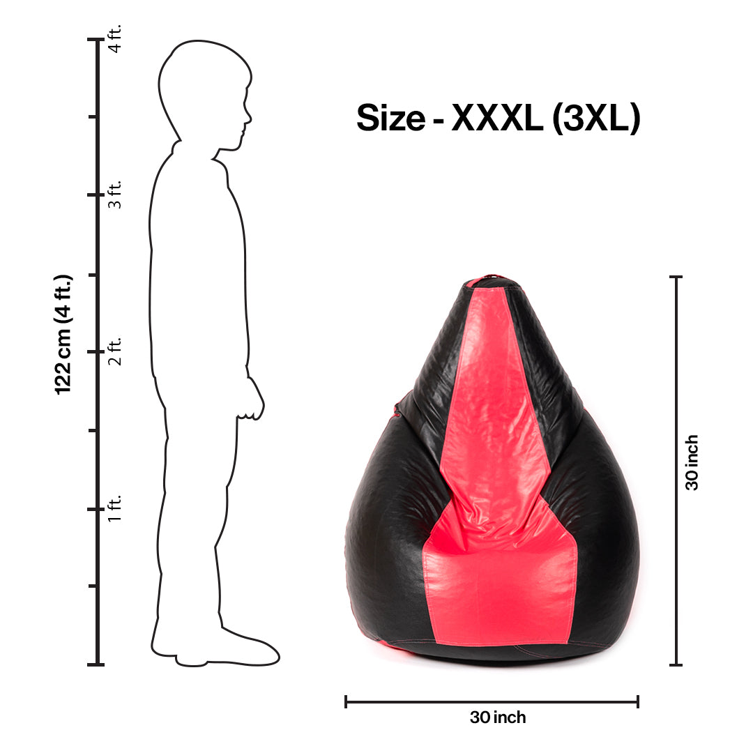 3XL Double-Shaded Teardrop Bean Bag with Beans-Light Shades