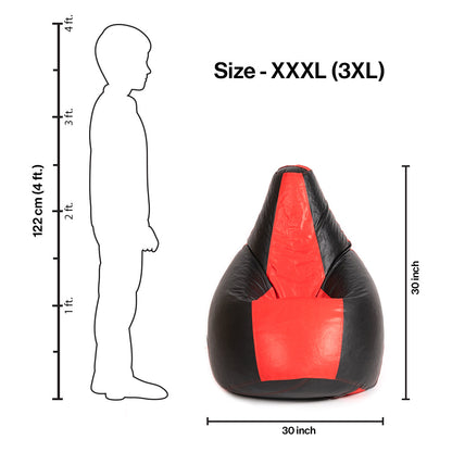 3XL Double-Shaded Teardrop Bean Bag with Beans-Light Shades