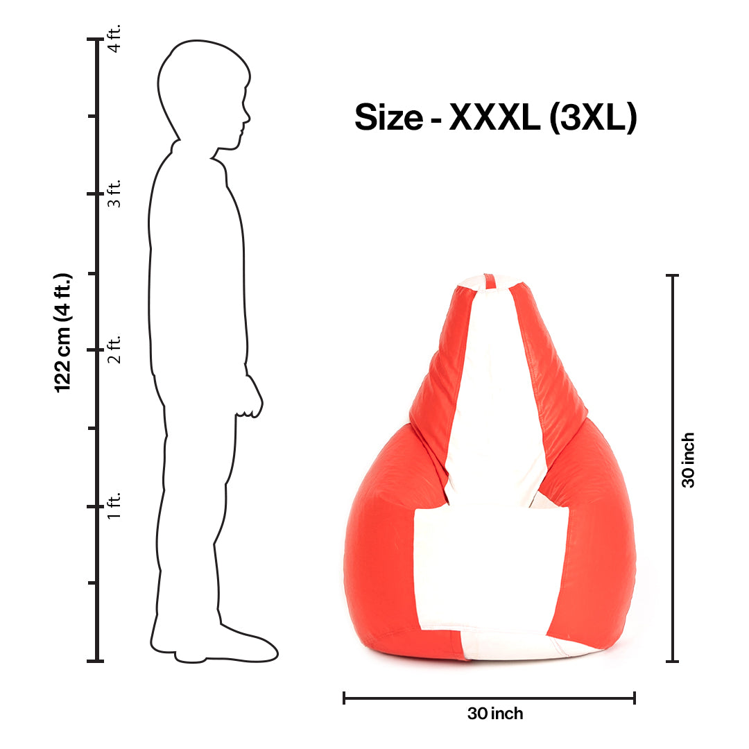 3XL Double-Shaded Teardrop Bean Bag with Beans-Light Shades