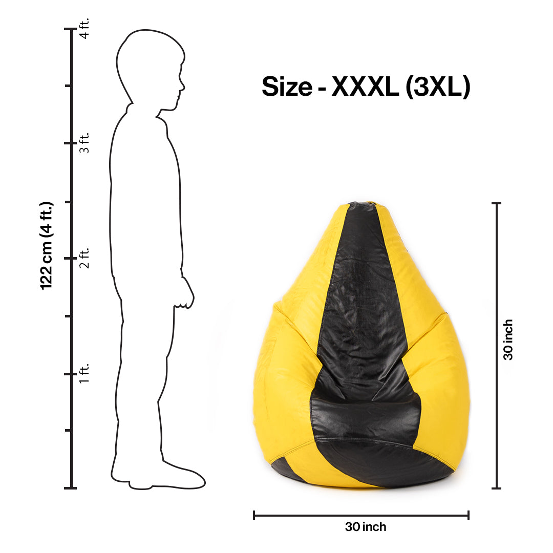 3XL Double-Shaded Teardrop Bean Bag with Beans-Light Shades