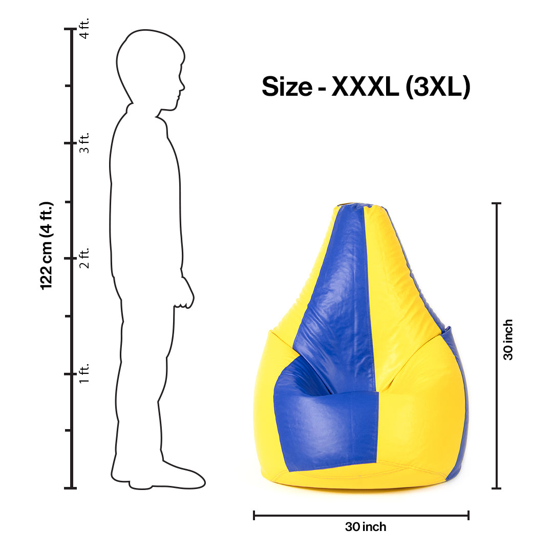 3XL Double-Shaded Teardrop Bean Bag with Beans-Light Shades