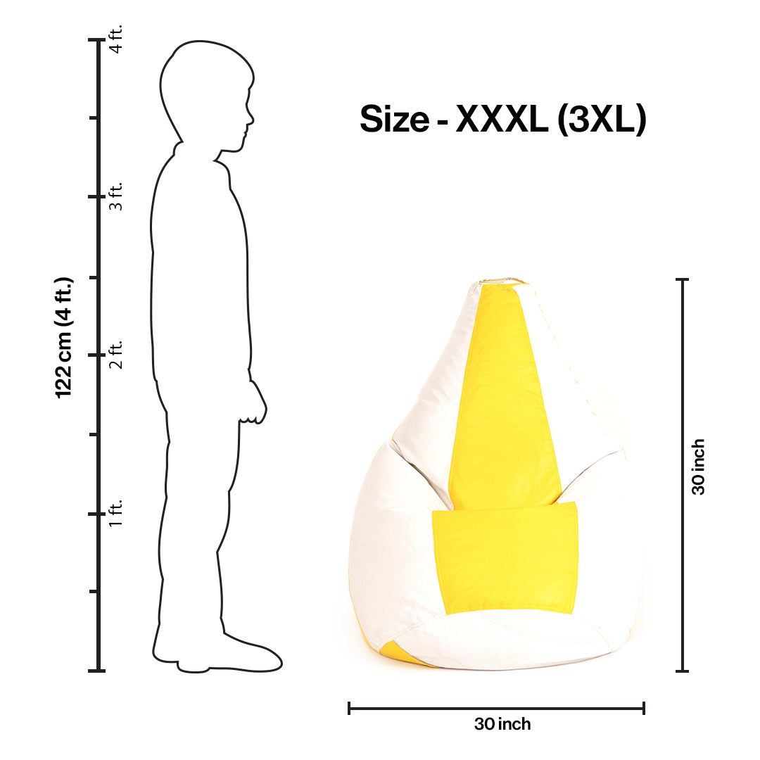 3XL Double-Shaded Teardrop Bean Bag with Beans-Light Shades