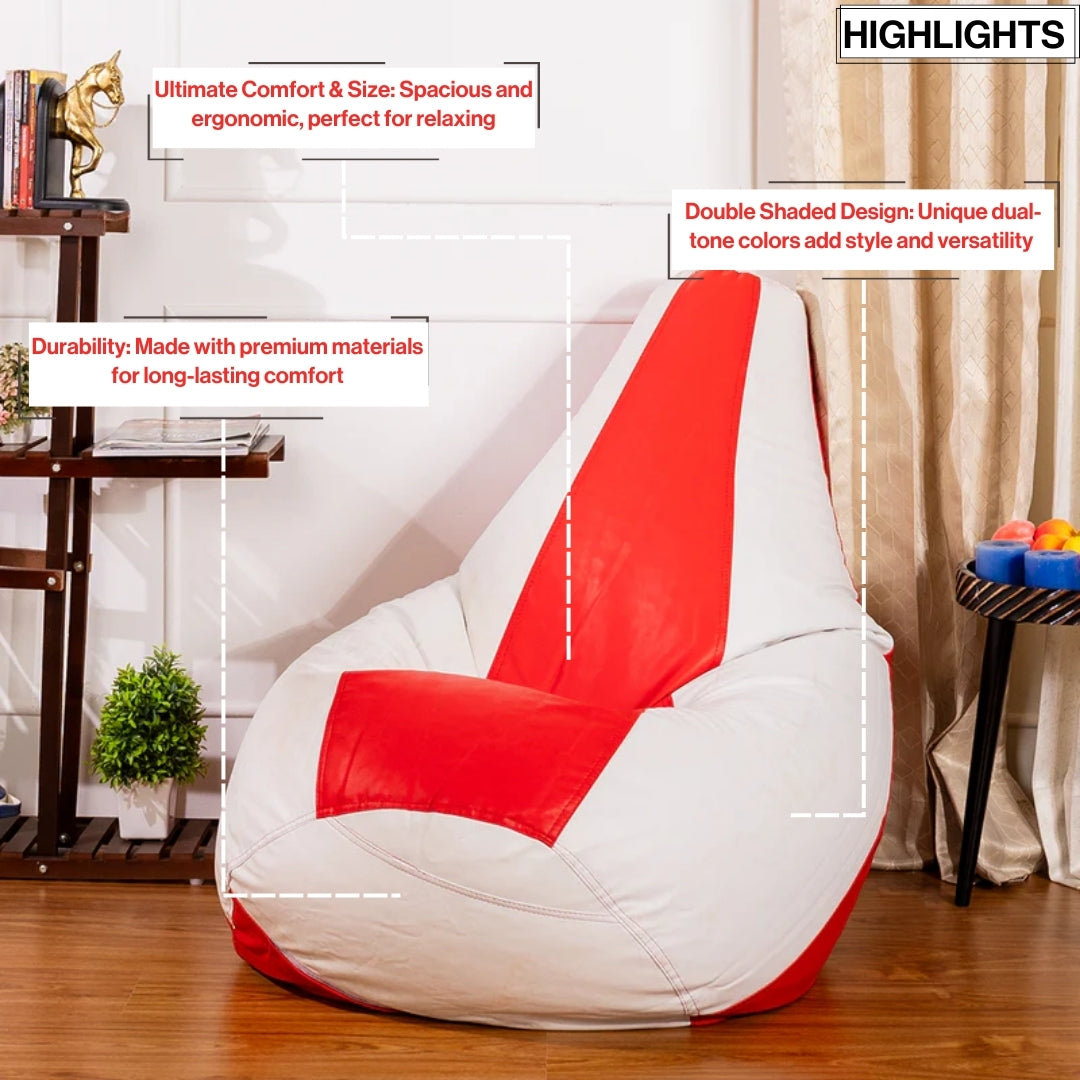 3XL Double-Shaded Teardrop Bean Bag with Beans-Light Shades