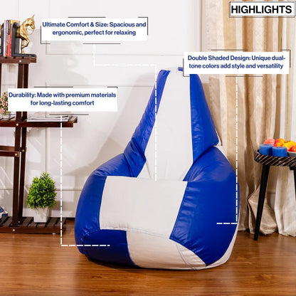 3XL Double-Shaded Teardrop Bean Bag with Beans-Light Shades