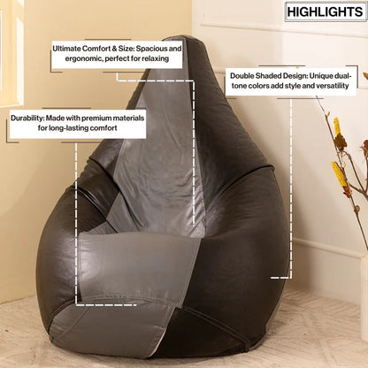 3XL Double-Shaded Teardrop Bean Bag with Beans-Light Shades