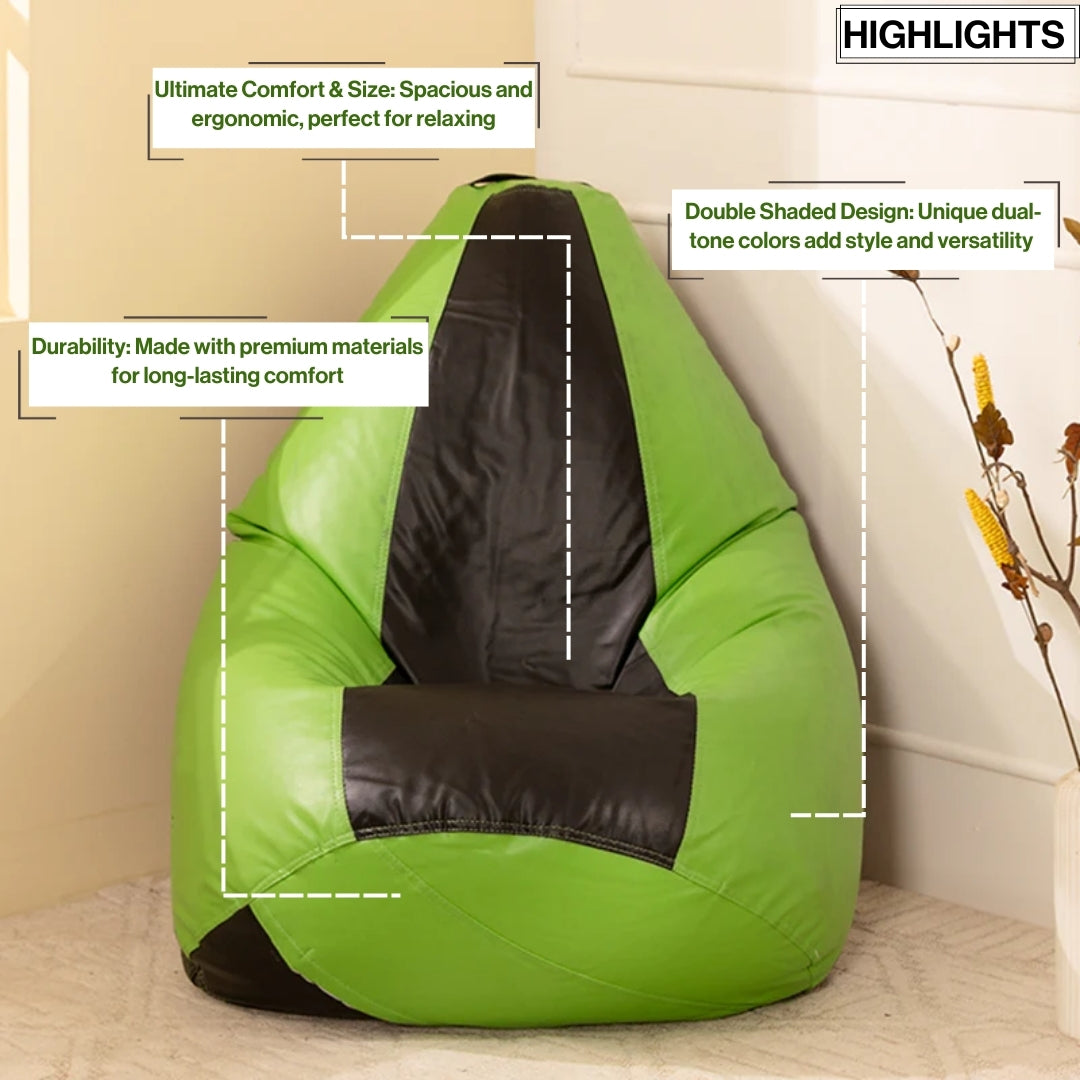 3XL Double-Shaded Teardrop Bean Bag with Beans-Light Shades