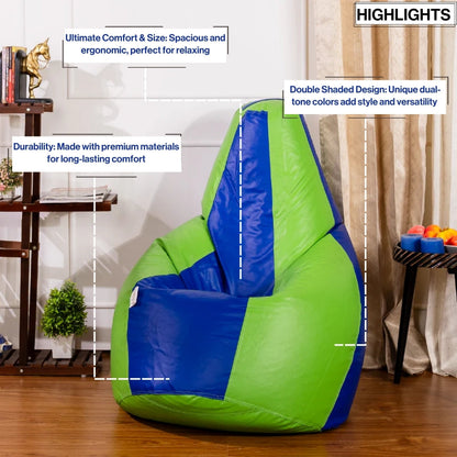 3XL Double-Shaded Teardrop Bean Bag with Beans-Light Shades