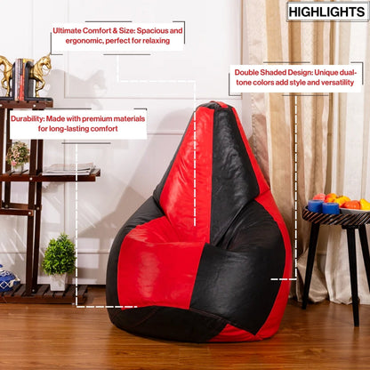 3XL Double-Shaded Teardrop Bean Bag with Beans-Light Shades