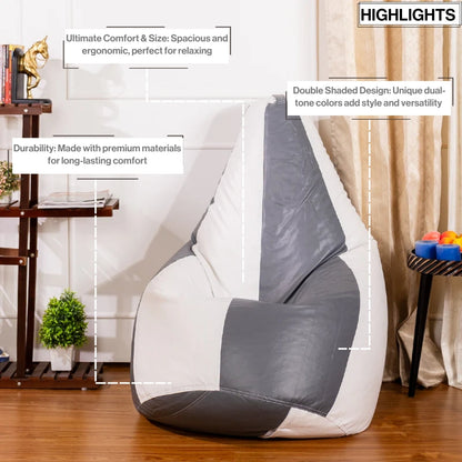 3XL Double-Shaded Teardrop Bean Bag with Beans-Light Shades