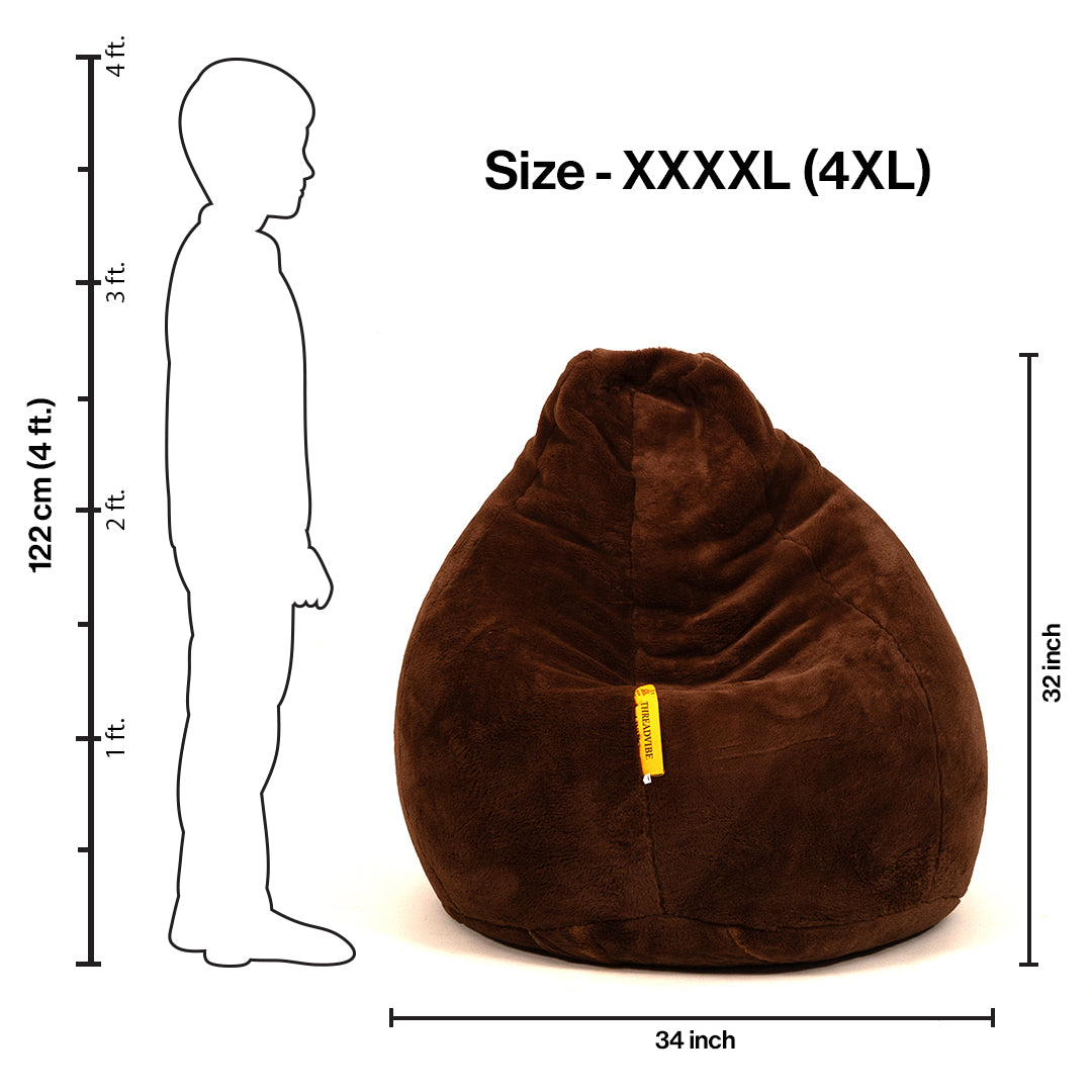 4XL Fur Bean Bag with Beans Filled