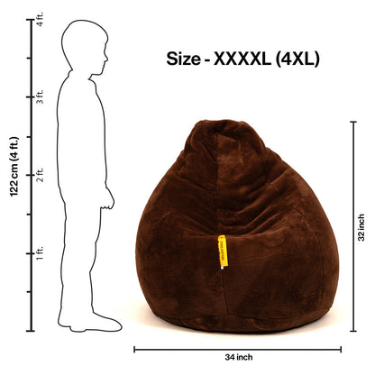 4XL Fur Bean Bag with Beans Filled