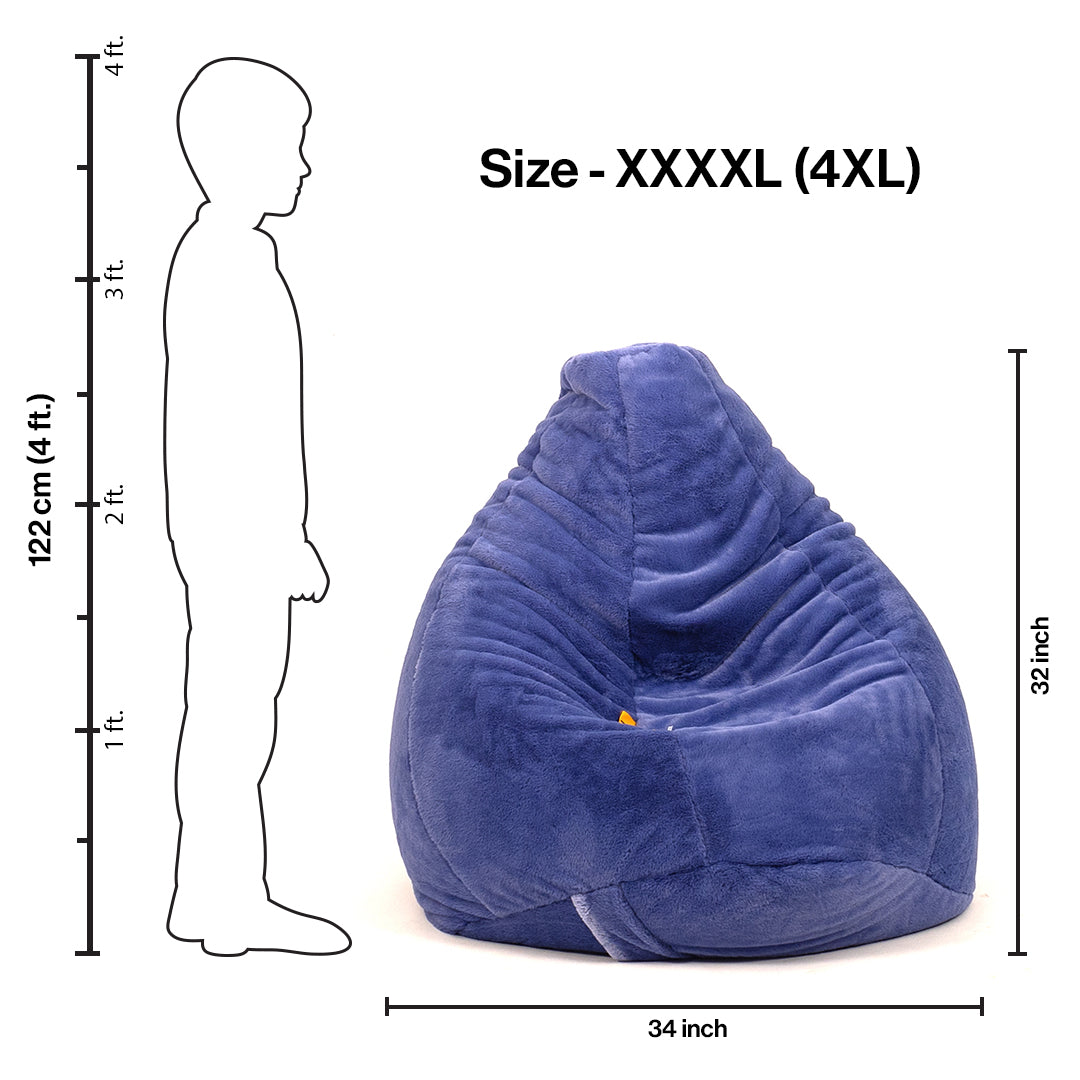 4XL Fur Bean Bag with Beans Filled