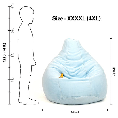 4XL Fur Bean Bag with Beans Filled