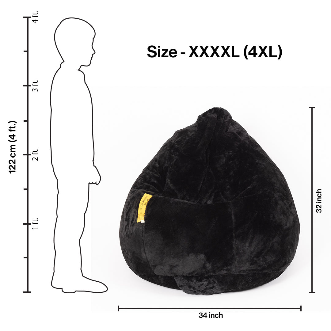 4XL Fur Bean Bag with Beans Filled