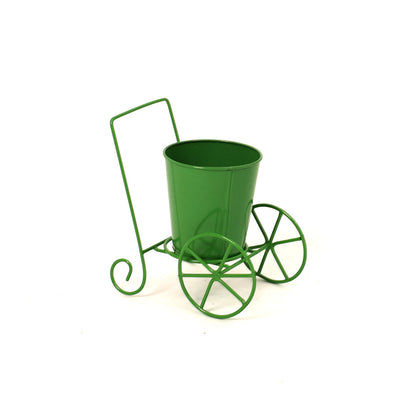 Cart Design Table Top Planter Stand in Green