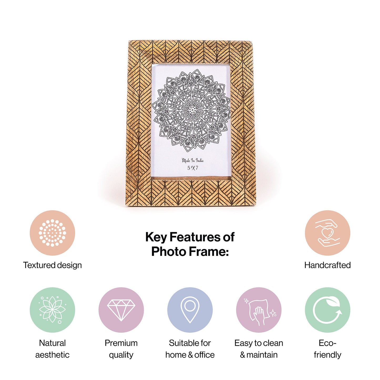 Wooden Hand Carved Photo Frame-Wall Hanging and Table