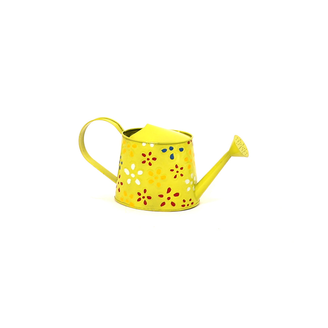 Traditional Watering Can in Floral Print Green (Large)