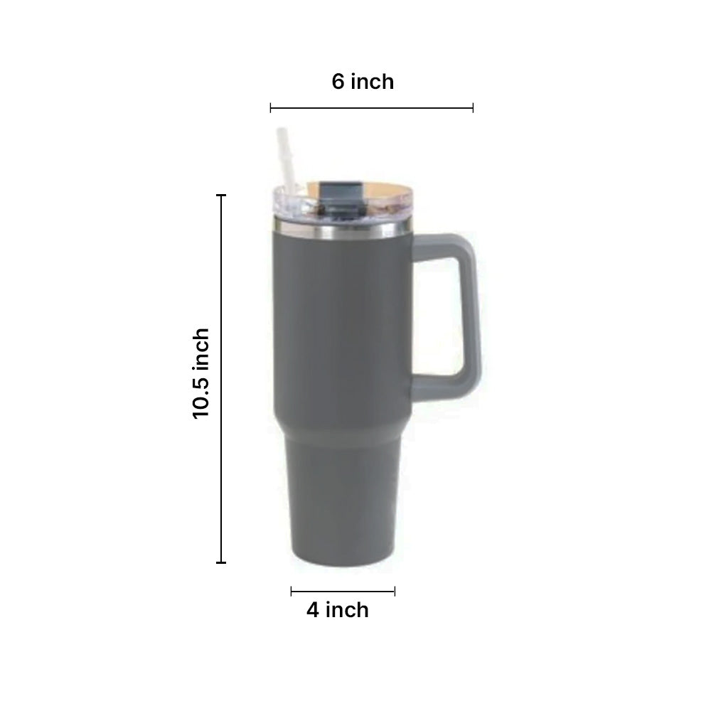 Stainless Steel Insulated Reusable Water Bottle with Lid in Grey