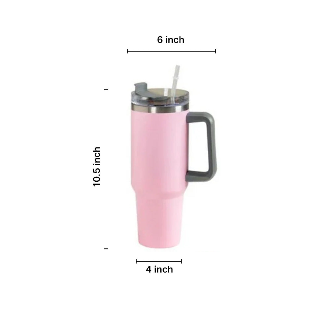 Stainless Steel Insulated Reusable Water Bottle with Lid in Pink