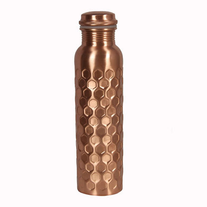 Diamond Cut Copper Water Bottle for Kitchen Decor