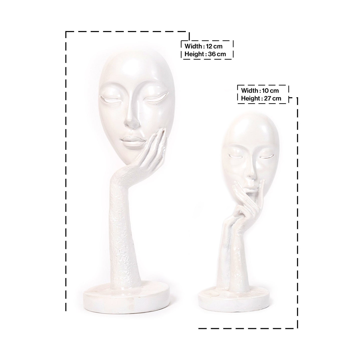 Abstract The White Thinker Lady Statue Face Art For Home Decor