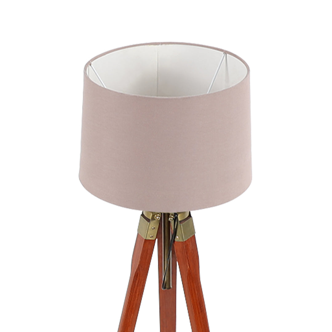Wooden Crafter Tripod Floor Lamp With Brown Finish