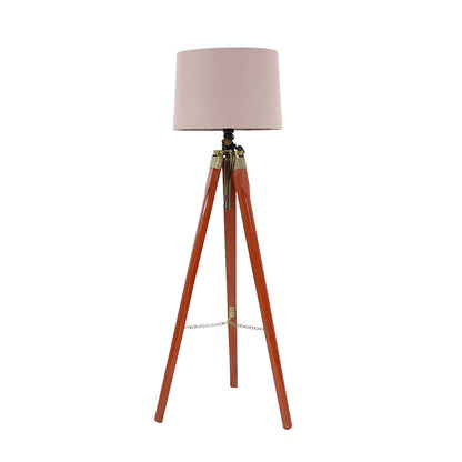 Wooden Crafter Tripod Floor Lamp With Brown Finish