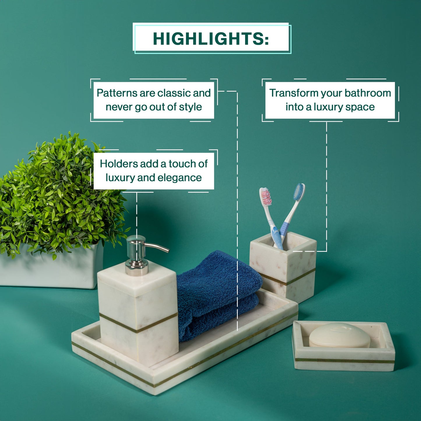 Marble Bathroom Set Of 4