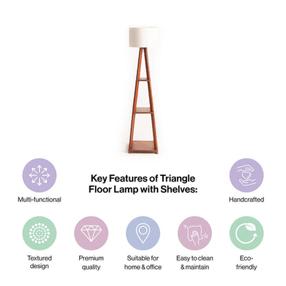 Wooden Floor Lamp With Shelves