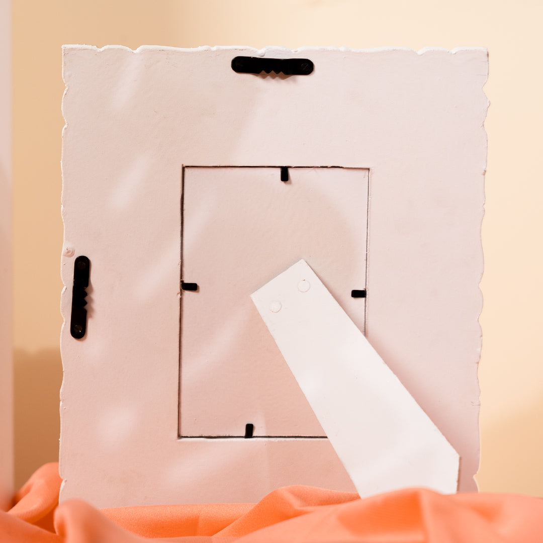 Handcarved Wooden Flower Photo Frame