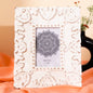 Handcarved Wooden Flower Photo Frame