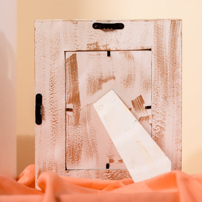 Handcarved Wooden Antique Photo Frame in Cream Gold-Wall Hanging and Table