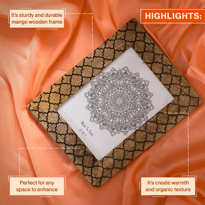 Wooden Hand Carved Photo Frame-Wall Hanging and Table