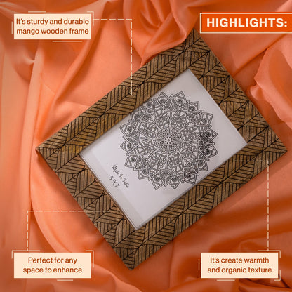 Wooden Hand Carved Photo Frame-Wall Hanging and Table