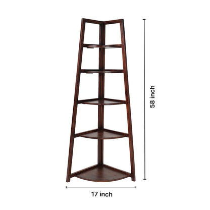 Wooden 5 Tier Corner Ladder Shelf for Home Decor