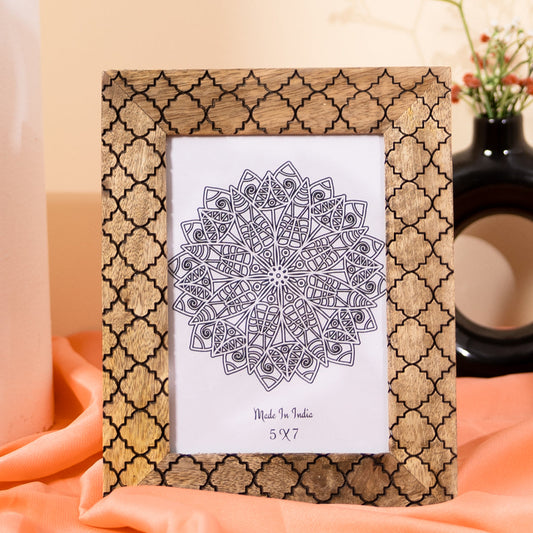 Wooden Hand Carved Photo Frame-Wall Hanging and Table