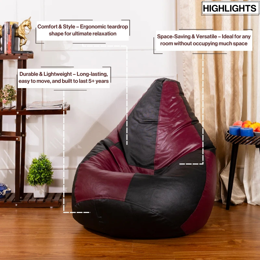 XXXXL teardrop bean bag with bean-Dark Shades